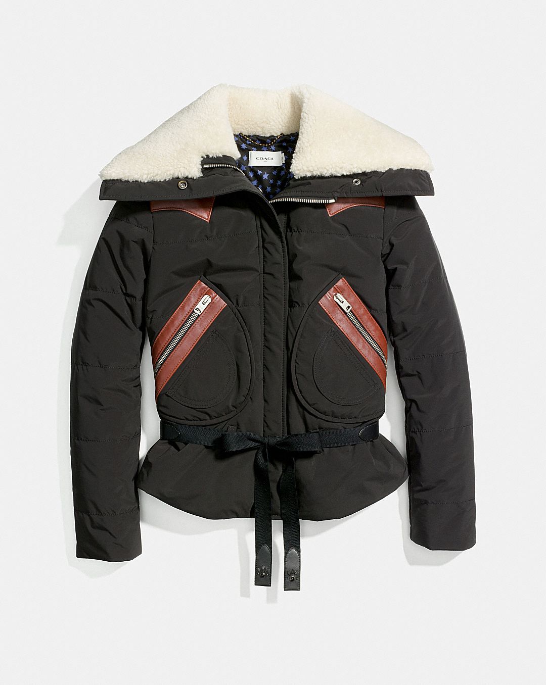 PUFFER JACKET WITH SHEARLING
